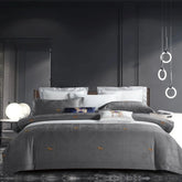 Malako Italian Opulence 800 TC Grey Jacquard Super King Size 100% Egyptian Cotton Bed Sheet/Duvet Cover - MALAKO